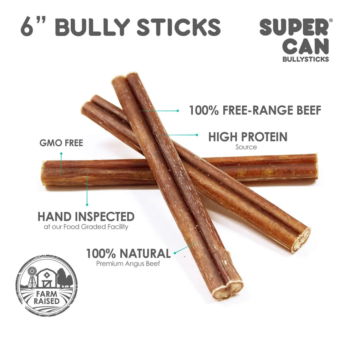 Supercan 6" Standard Bully Sticks