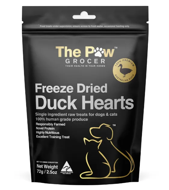 The Paw Grocer Freeze Dried Cat & Dog Treats (Duck Hearts)