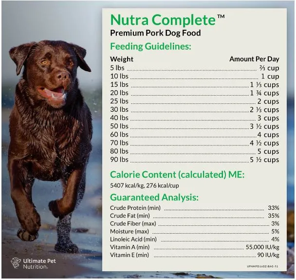 Ultimate Pet Nutrition Nutra Complete 95% Pork Freeze-Dried Dog Food