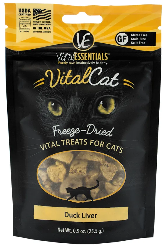 Vital Essentials Vital Cat Freeze Dried Grain Free Duck Liver Cat Treats