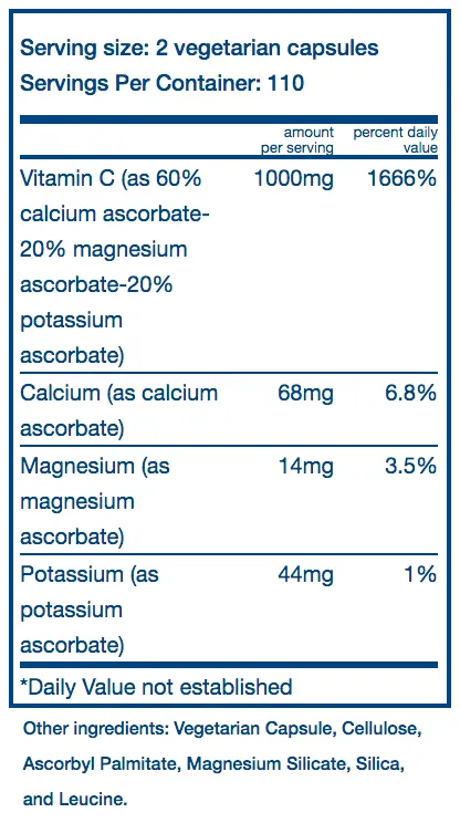 Vital Nutrients Buffered C 500mg