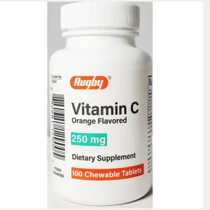 Vitamin C 250mg Chewable Tablets Orange Flavored 100 Count