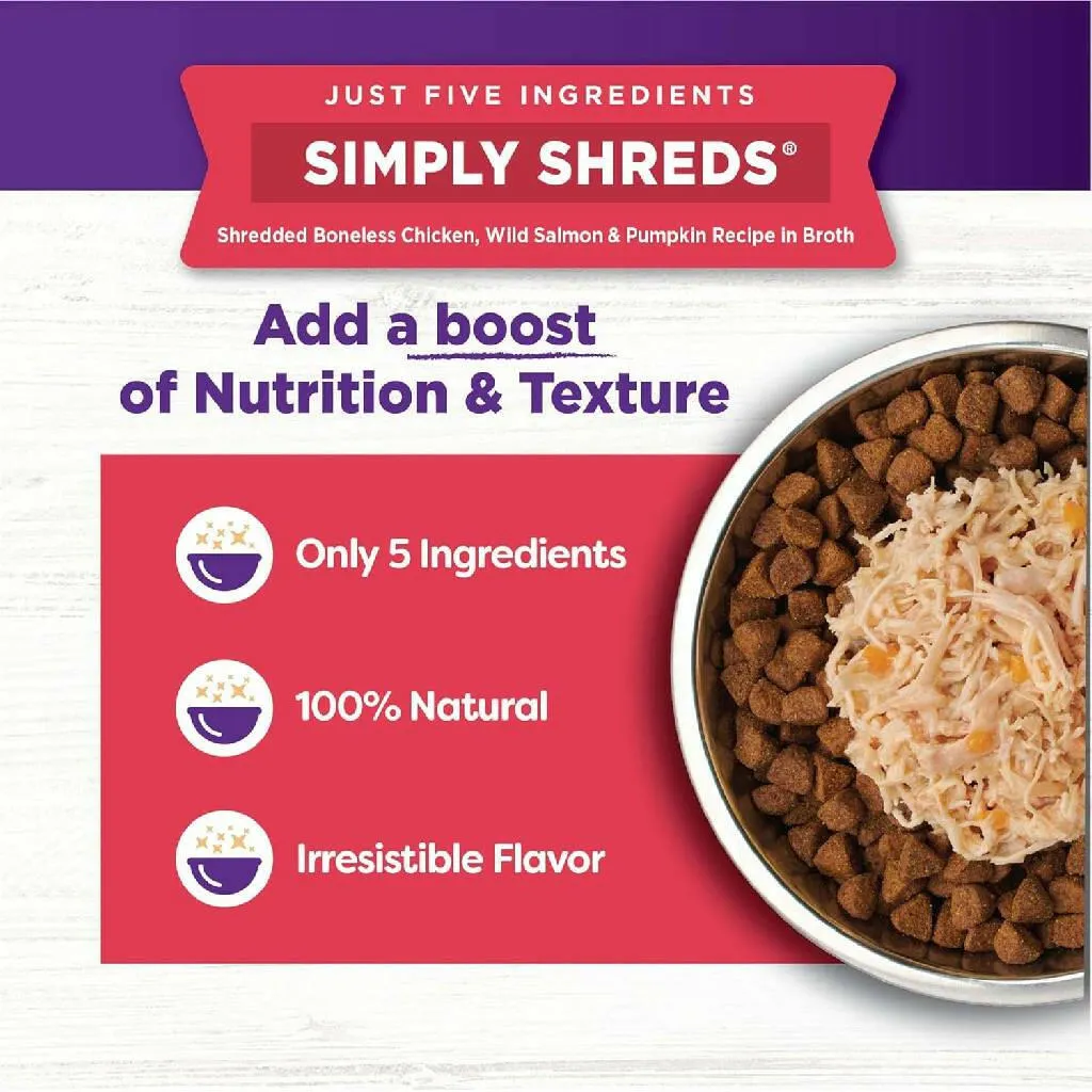 Wellness Bowl Boosters Simply Shreds Variety Pack Dog Food Topper (2.8 oz x 12 pouches)