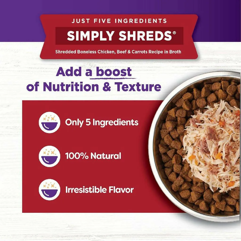 Wellness Bowl Boosters Simply Shreds Variety Pack Dog Food Topper (2.8 oz x 12 pouches)